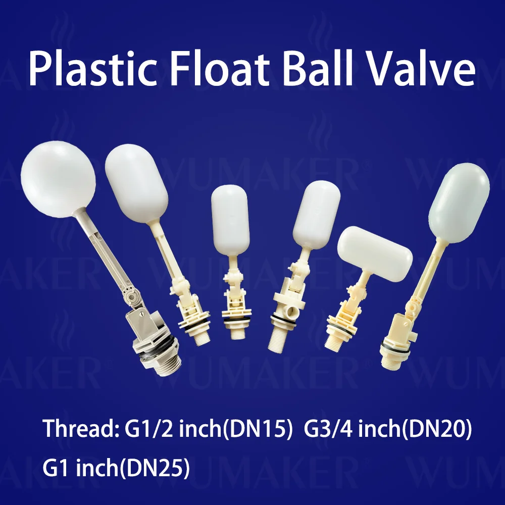 Plastic Float Ball Valve Adjustable Inlet G1/2 G3/4 G1 Inch Thread Water Level Control for Fish Tank Water Tower Livestock Breed