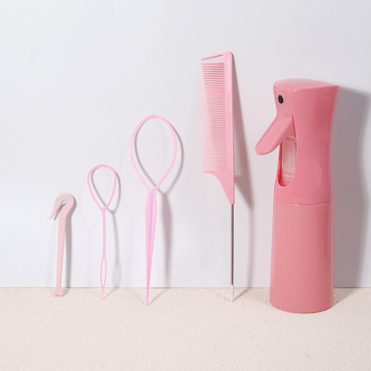 5pcs hair styling comb set, spray bottle, pointed tail comb, French knitting tool hair tail tool, Special for real hair