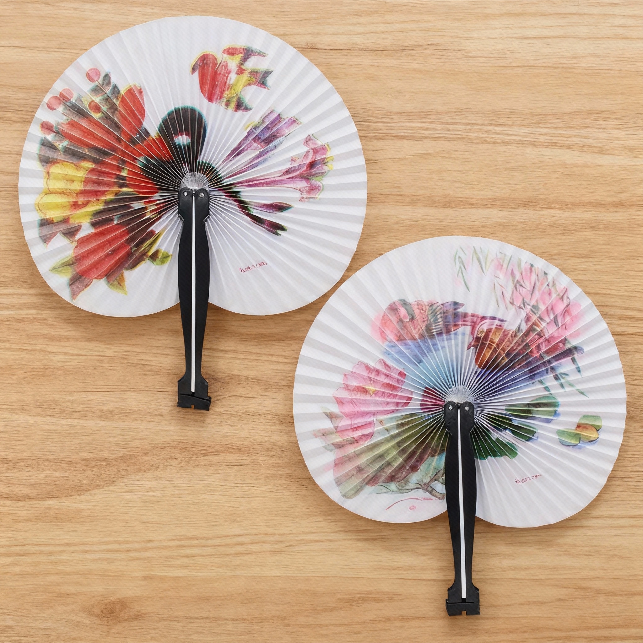 Summer Handheld Fan Chinese Creative Retro Windmill Small Round Paper Fan Chinese Style Hand Fan Wedding Foldable Decoration