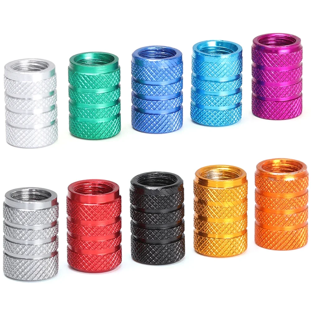 4 Pcs Car Motorcycle Universal Tube Tyre Valve Cap Bicycle Accessories Aluminum Alloy Dustproof Tyre Valve Cap Covered