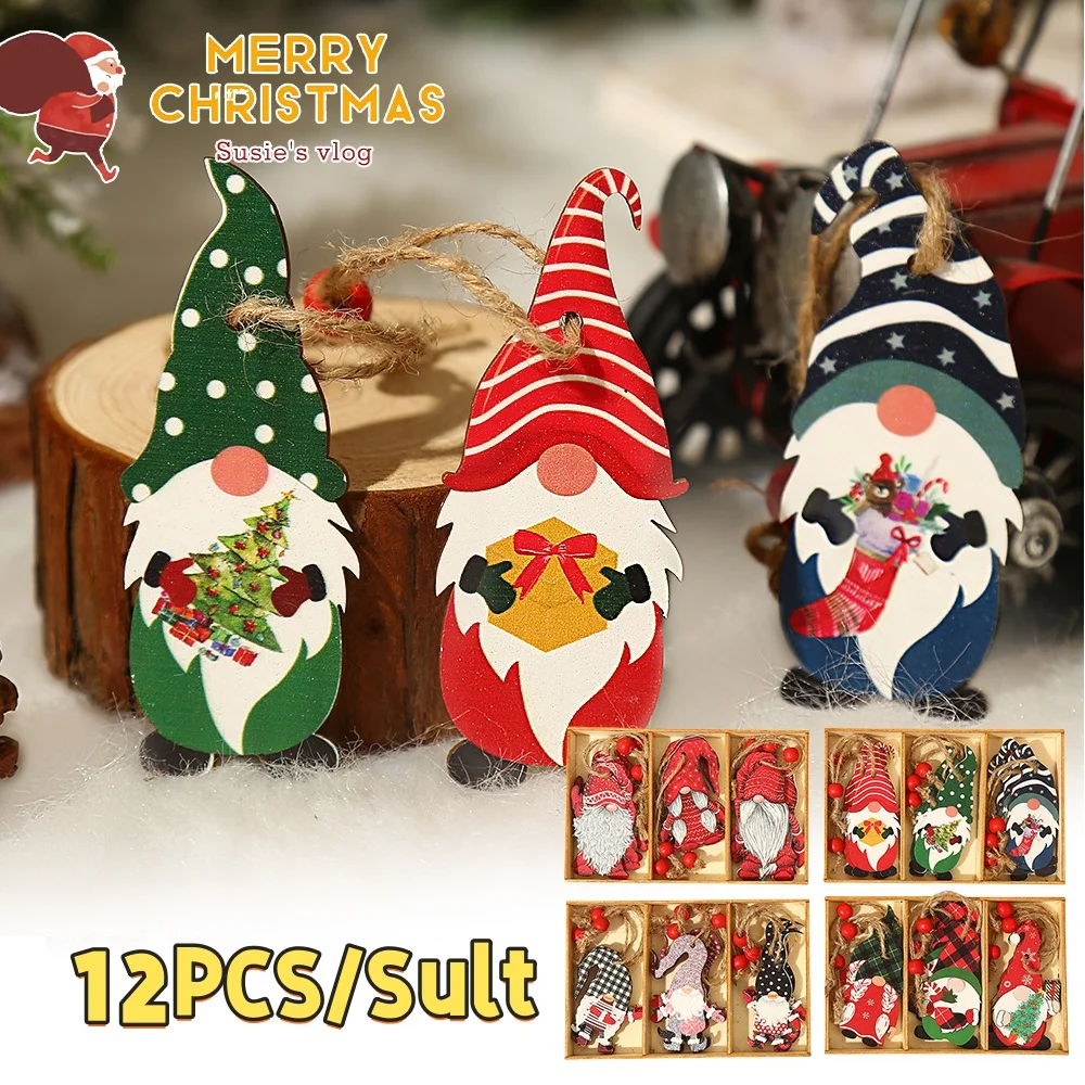 Cute Forest People Hanging Holiday Supplies American Home Decoration Props Painted Wooden Pendant