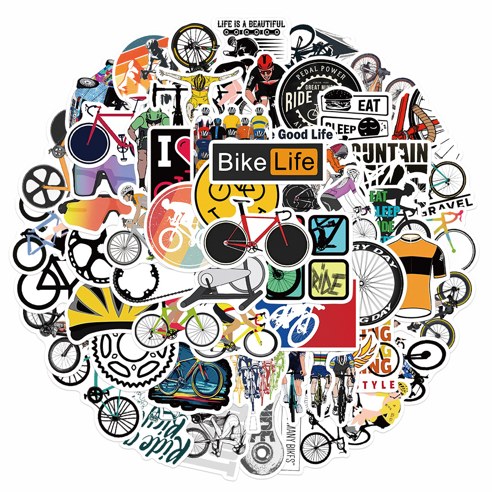 50Pcs Mountain Bike Stickers Outdoor MTB Bike Life Bicycle DIY Stickers Scrapbooking Phone Luggage Skateboard Waterproof Decals