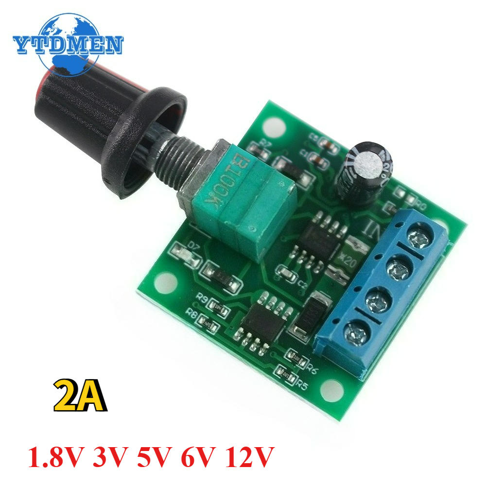 Mini PWM DC motor governor 1.8V 3V 5V 6V 12V speed regulating Switch 2A Power Supply Module 12V