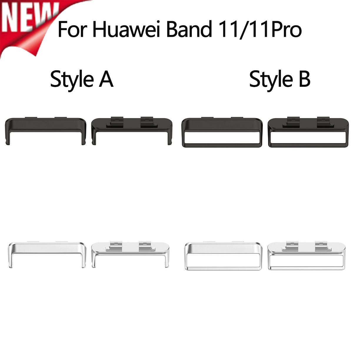 18mm 1Pair Adapter for Watch Band 11/11 Pro 11/11 Pro NFC Watchband Connector Strap Stainless Metal Steel Accessories