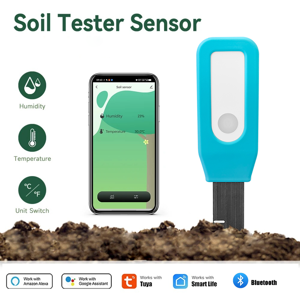 Tuya Soil Bluetooth Temperature Humidity Sensor Smart Tester Garden Automated Irrigation Detector Works With Alexa Google Home