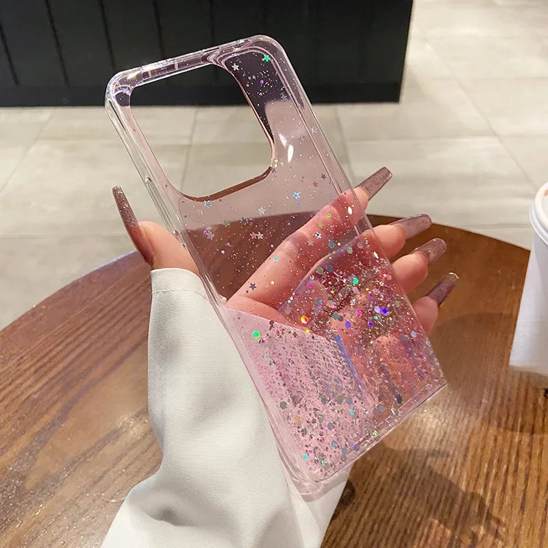 For S20 S20Plus Plus S20FE FE S20Ultra Ultra S11 S11E S10 Lite S10E S9 Glitter Star Sequin Clear Thin Soft Case
