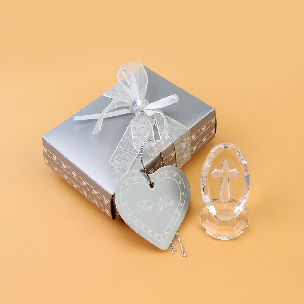 Boxed crystal cross ornaments, small for weddings, birthdays and carnivals, baby full moon , souvenirs to commemorate