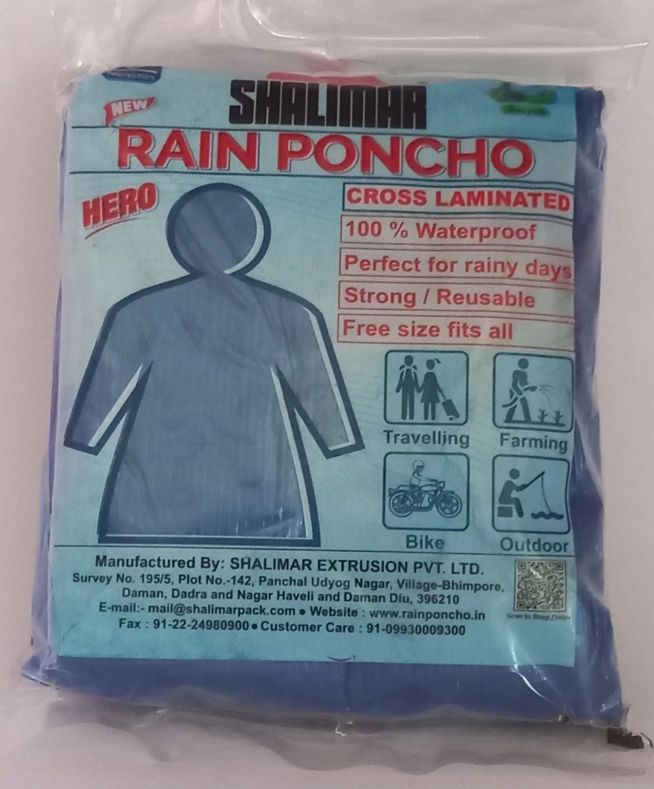 Unisex Transparent Plastic Poncho Raincoat
