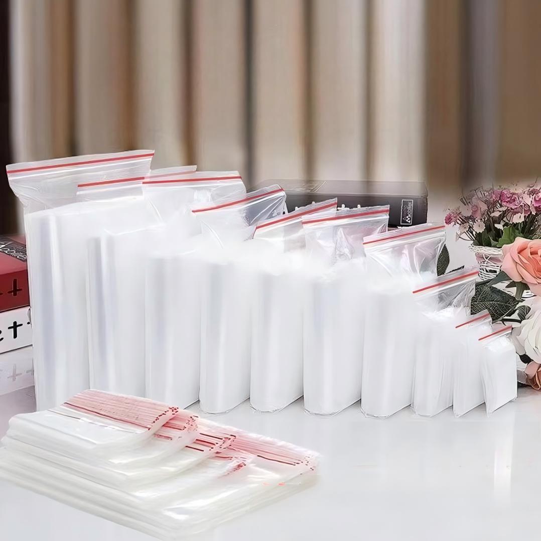 1 pack 4*6/5*7/6*8/7*10cm Bulk Thick Jewelry Packaging Zip Zipped Lock Reclosable Plastic Poly Clear Bags For DIY Stockpile