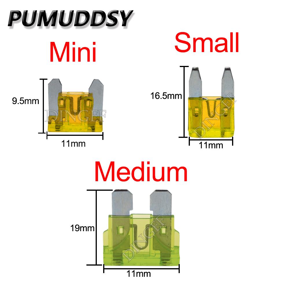 10PCS/lot Fuses Mini Small Medium Car Fuse 2A 3A 5A 7.5A 10A 15A 20A 25A 30A 35A 40A Amp Clip Set for Truck