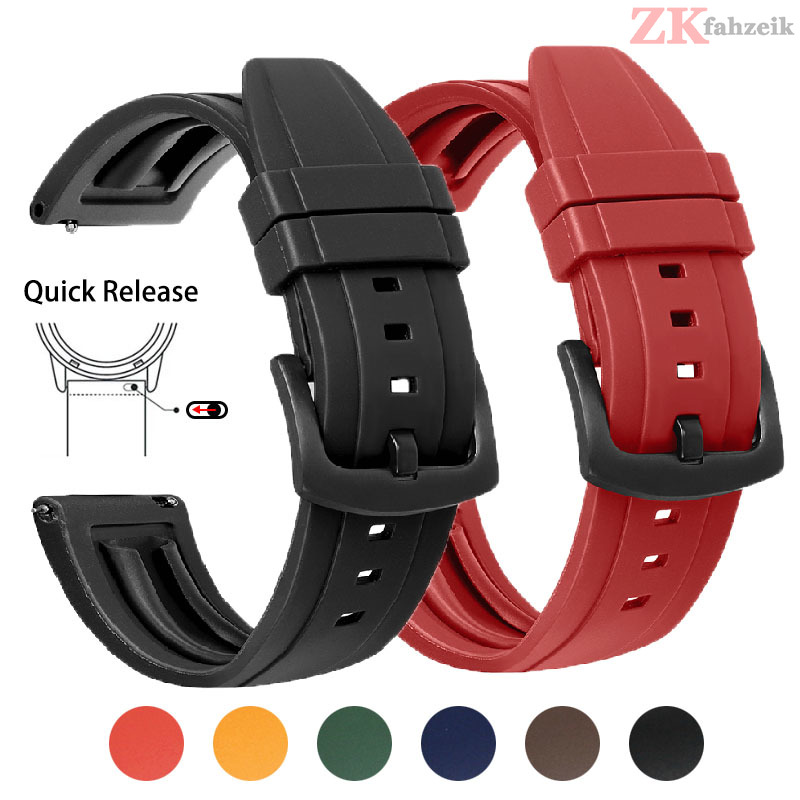 Premium Grade Vulcanized FKM Watch Strap for for 20mm 22mm 24mm Quick Release Watchbands Strap Tropic