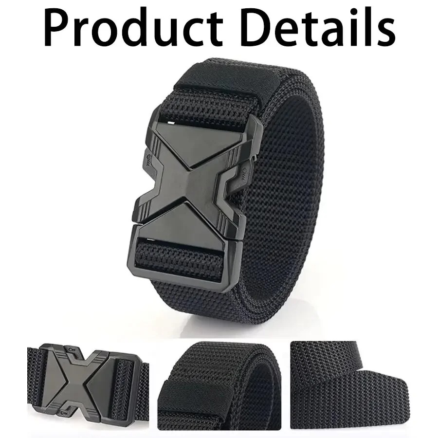 New Quick Release Pluggable Buckle Sports Belt Breathable Men Belts For Men Pants Belt