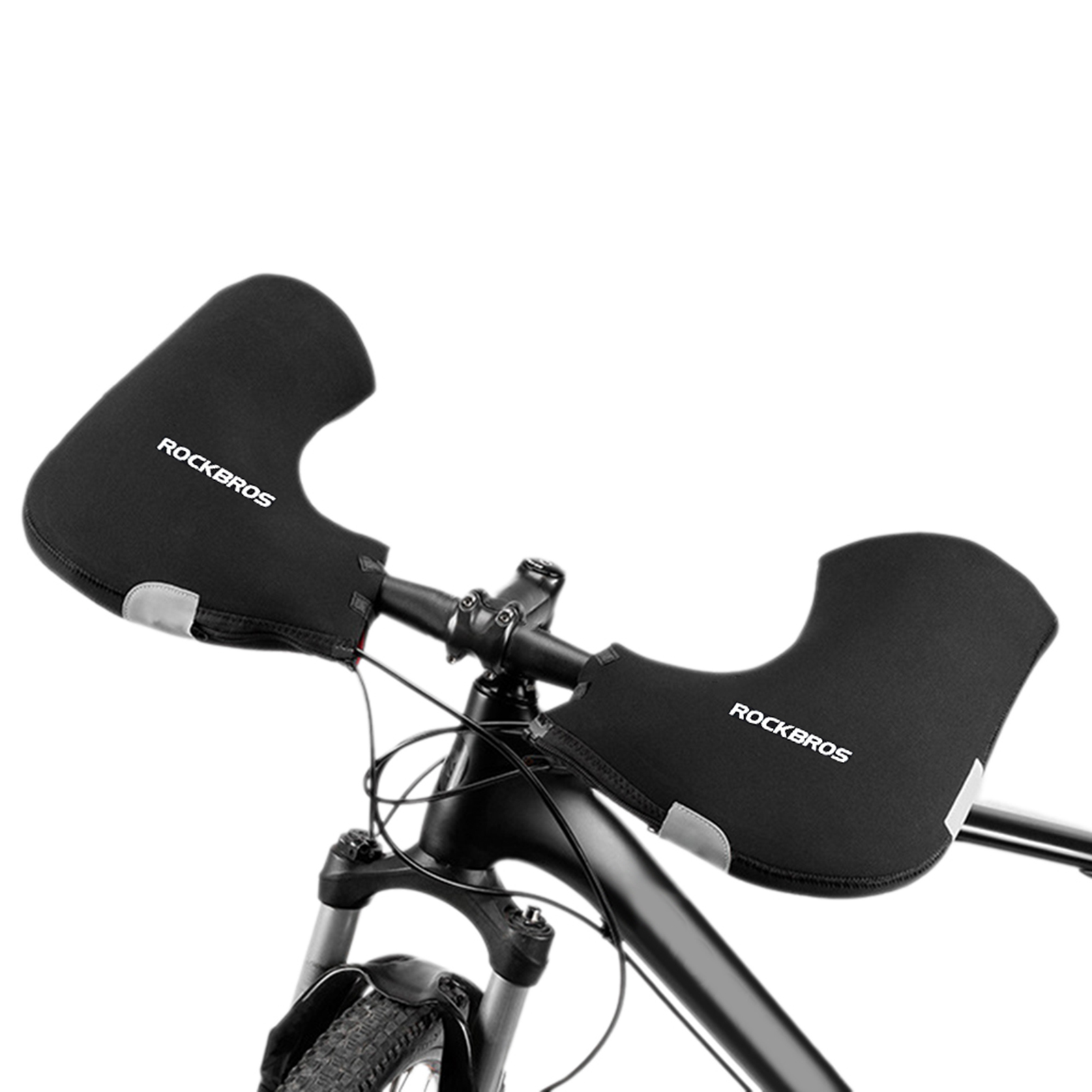ROCKBROS Winter Bicycle Handlebar Warm Gloves Windproof Bike Mittens Neoprene Handlebar Mittens Hand Warmer Waterproof Bar Glove