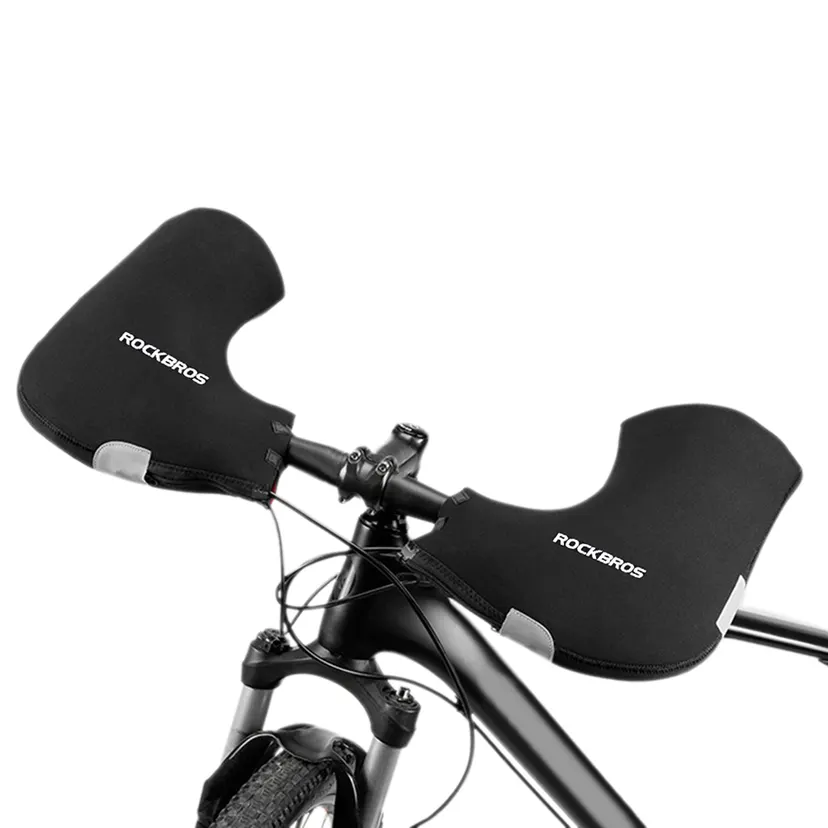ROCKBROS Winter Bicycle Handlebar Warm Gloves Windproof Bike Mittens Neoprene Handlebar Mittens Hand Warmer Waterproof Bar Glove