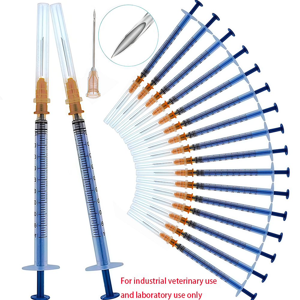 50Pcs/1Pc Disposable 1Ml/Cc Lab Syringe with 1" Needle, Individually Sealed Package
