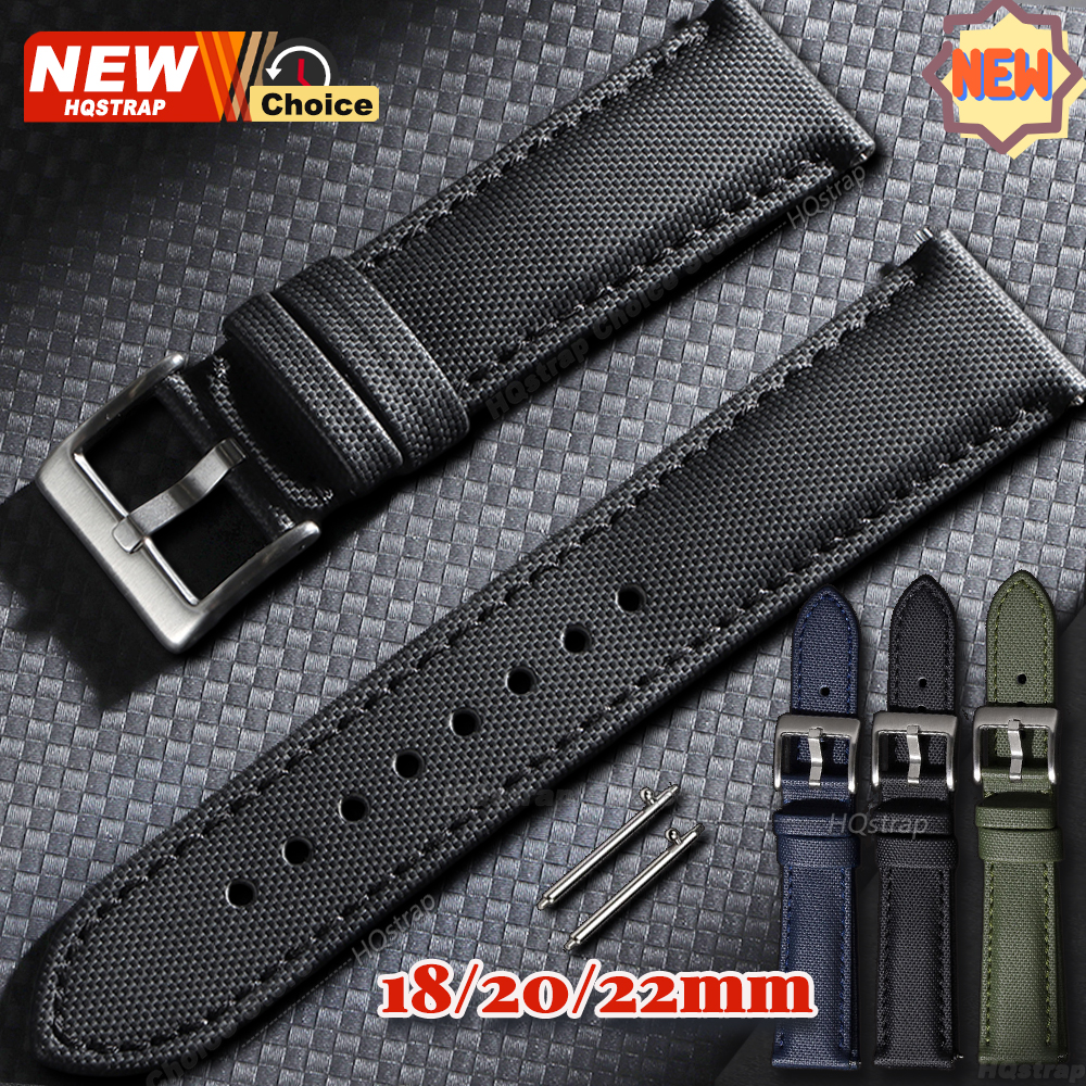 Black Sailcloth Watch Strap 20mm 22mm Smartwatch Nylon Band for 40mm41mm for Watch Band for Bracelet