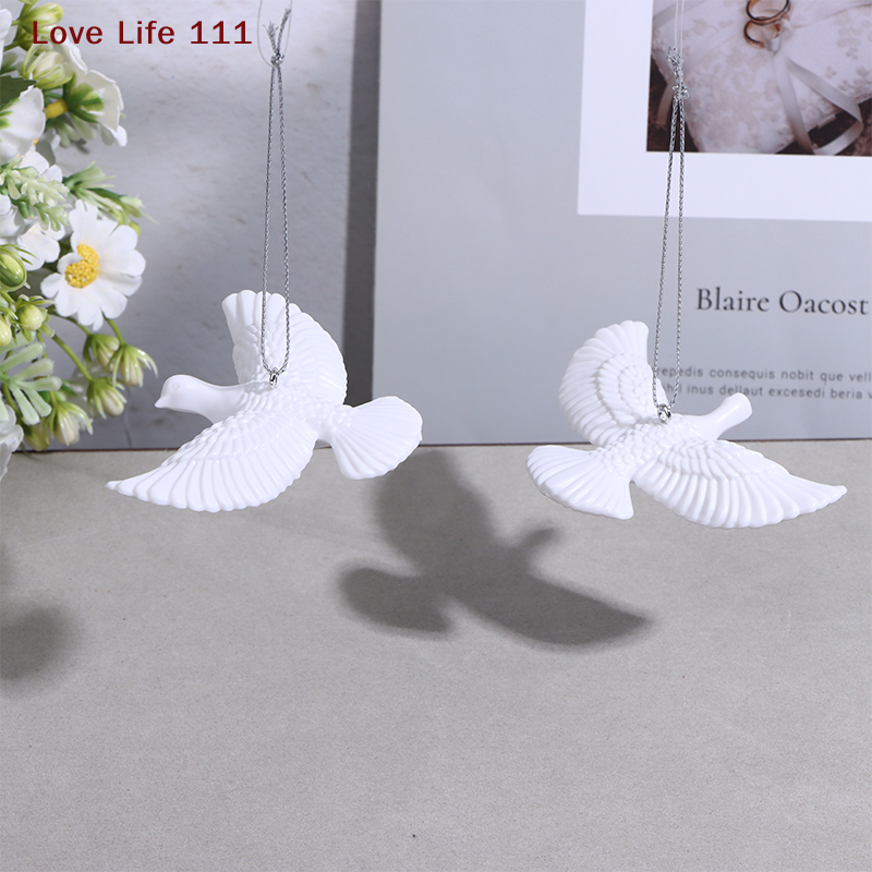 New 2Pcs Little White Dove Christmas Tree Decoration White Small Wings Creative Cute Pastoral Style Versatile DIY Pendant