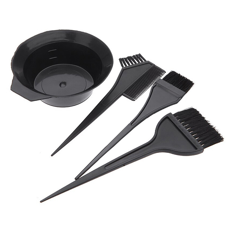 4Pcs/Set Dyeing Accessories Kit Salon Coloring Dye Comb Stirring Brush Plastic Color Mixing Bowl DIY Hair Styling