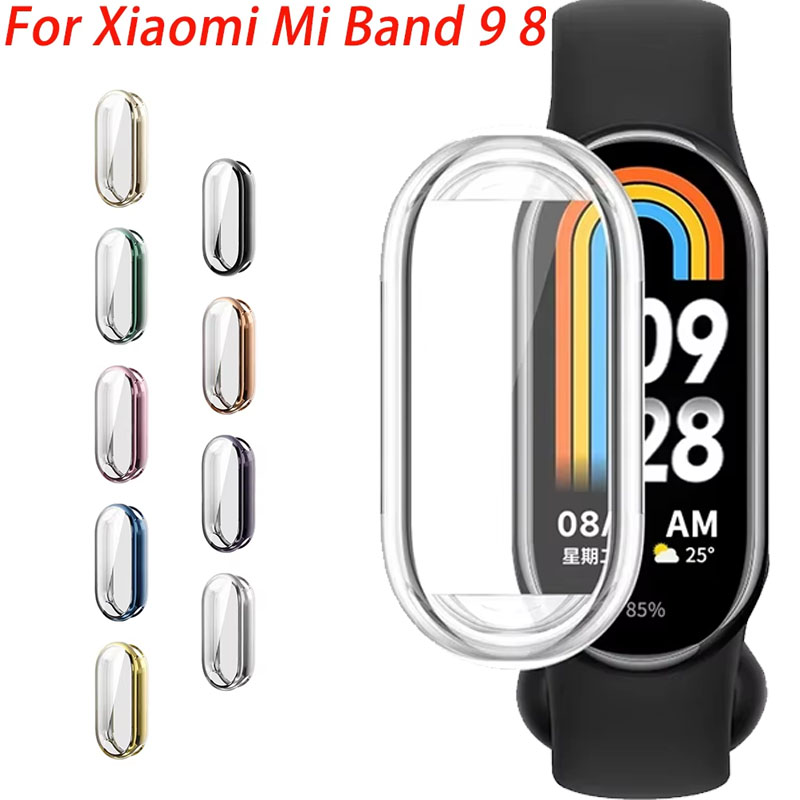 New Full Cover Case For Xiaomi Mi Band 9 8 Screen Soft TPU Protector Screen Protector Protective Case Watch Case For Mi band 8 9