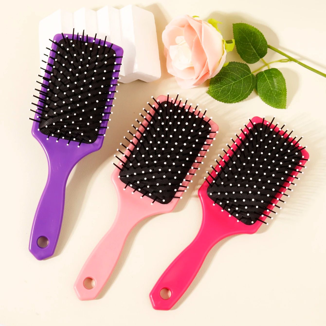 1piece airbag massage hair brush, exfoliating anti-static comb, ABS plastic handle,Special for real hair