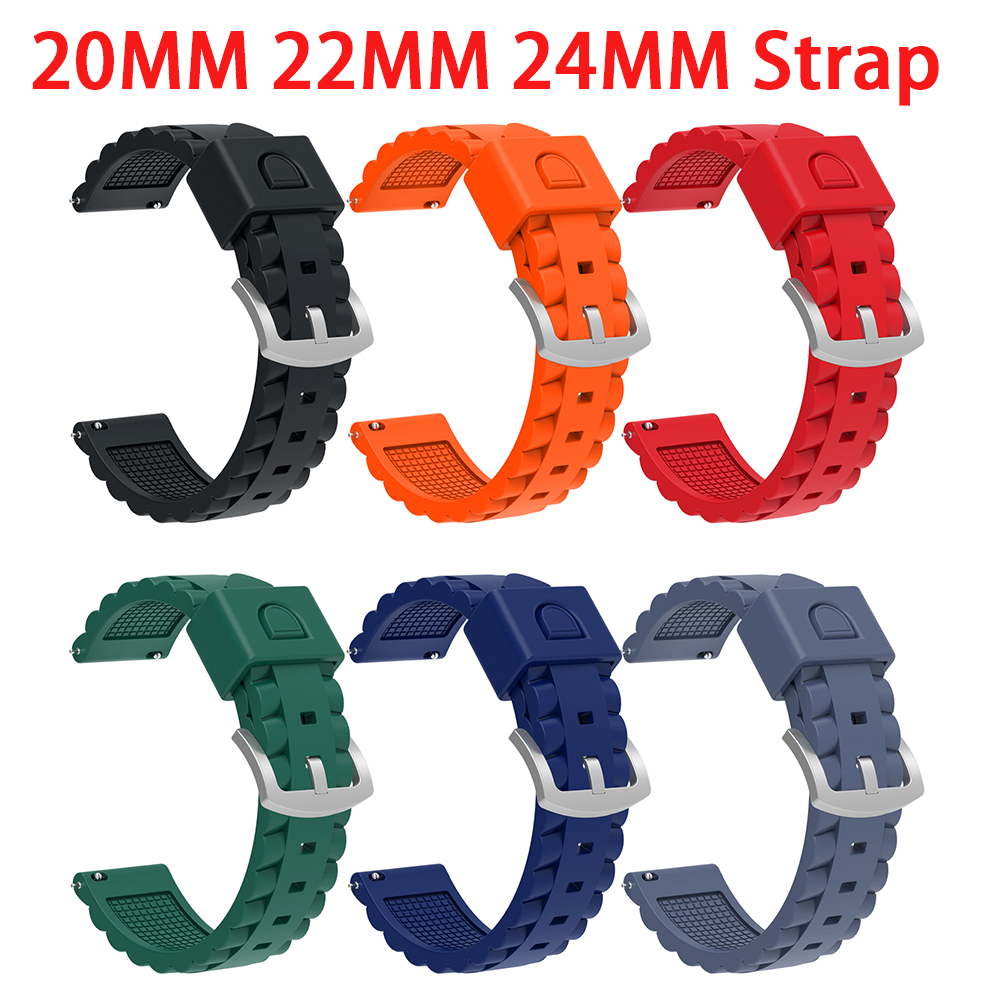 For 20mm 22mm 24mm Quick Release Soft Silicone Replacement Watch Bands Multiple Sizes Sport Wristband Smart Watch Accessories
