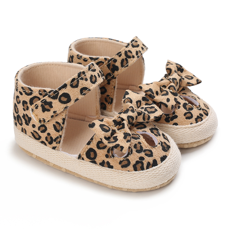 Meckior New Printed Baby Girl Shoes Bowknot Soft Sole Anti-slip Shallow Baby Girls Princess Shoes First Walker Crib Shoes