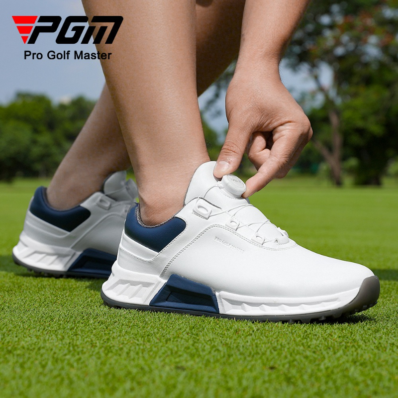 PGM Men’s Golf Shoes Fully Waterproof Shock-absorbing Rebound Knob Shoelaces Sports Sneakers XZ432