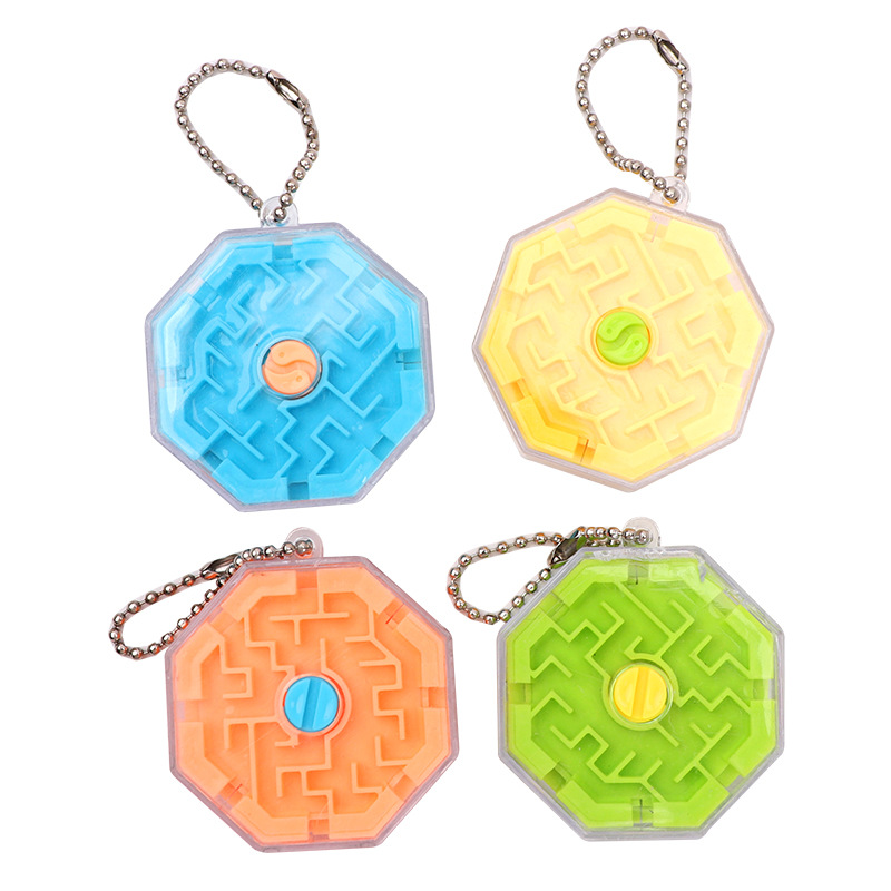 1/3/5pcs Ten-sided Three-dimensional Maze Creative 3D Rolling Beads with Keychain Birthday Party