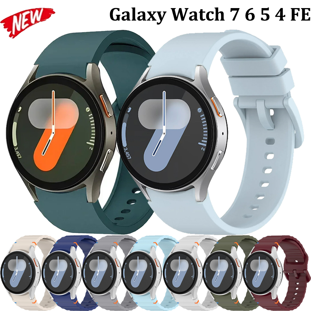 Official Silicone Strap For Samsung Galaxy Watch 7/6/5/4/FE 44/40mm Sport Comfortable Soft Band Watch 6 4 Classic 47/46mm Correa