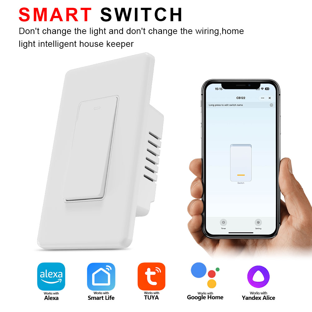 Tuya Smart Light Switch Tuya/Smart Life Supports Alexa and Assistant Neutral wire required