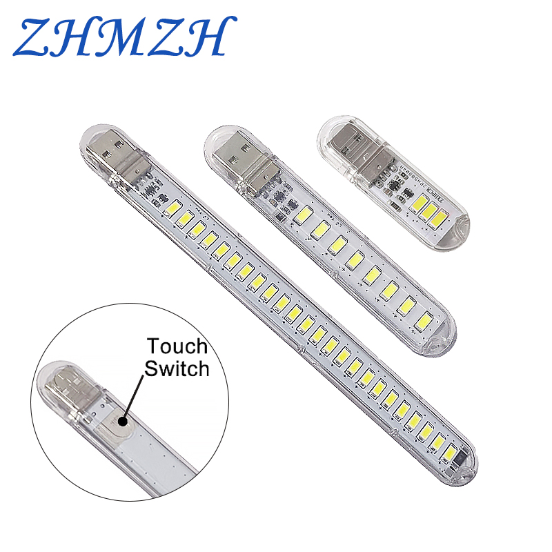 Touch Switch USB LED Mini Book Light LED Desk Reading Lamp 24LEDs Red Blue Green White Portable Flexible Night Lights DC5V 1.5W