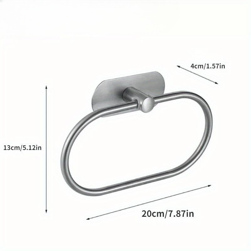 1Pc Towel Ring American Style Stainless Steel 304 Oval Bathroom Pendant Nail Free Towel Rack