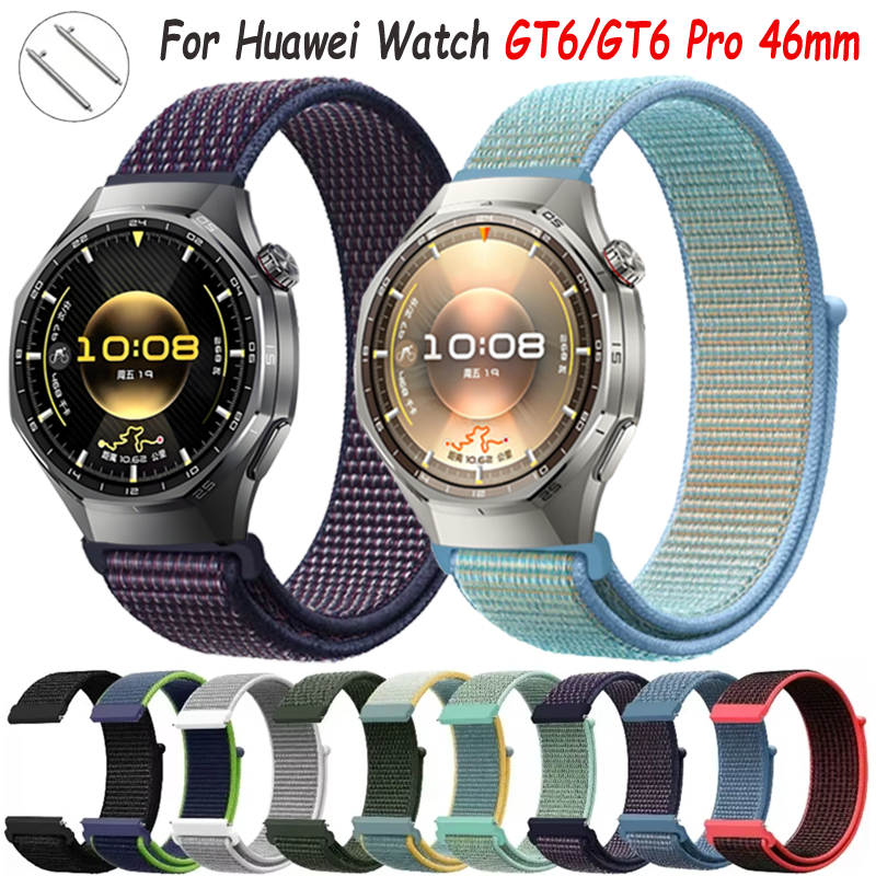 20mm 22mm Nylon Loop Strap For Huawei Watch 5 GT6-5-4-3 Pro 46mm Soft Wristband Amazfit Balance/Bip 5 6/GTR 3 4/GTS 3 4/Active 2