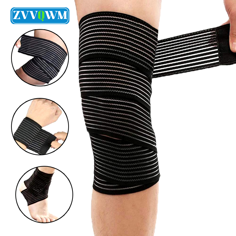1Pcs Elastic Compression Bandage Wrap Knee Ankle Brace Swelling Sprained Joint Wraps Sports Pain Relief Leg Wraps Bandage