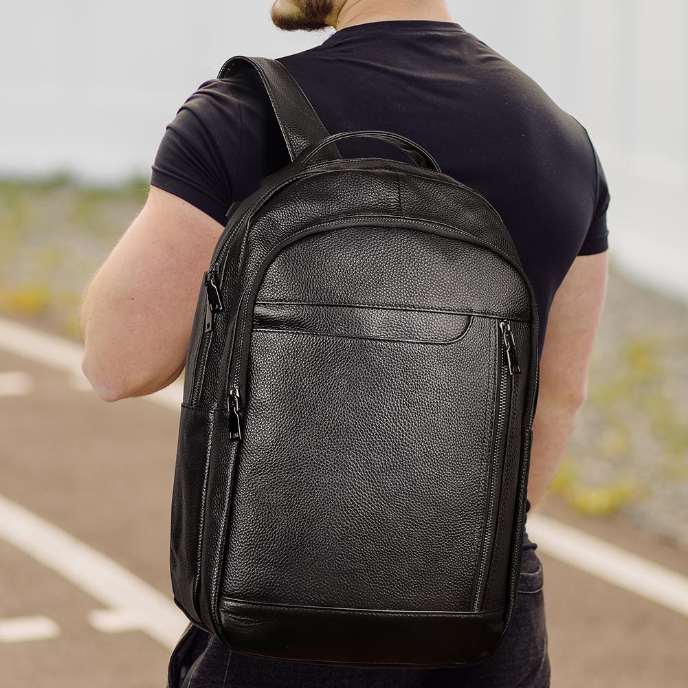 Fashion Alligator Pattern Genuine Leather Backpack for Men Business 15.6 inch Laptop Rucksack School Bag Computer Backpack Bag