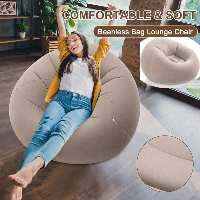 Realspring Inflatable Bean Bag Chairs for Blow up Chairs Lazy Sofa Folding Portable Inflatable Chair for Movie Outdoor Roo