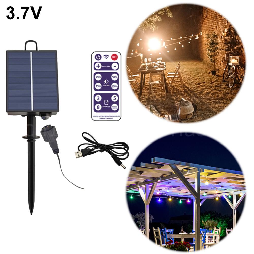 DC Charging Lamp LED String Strip Solar Battery Lithium Battery Panel Control Box Kits 1200MAH