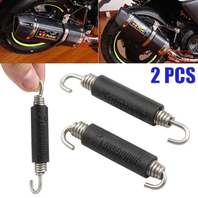 2pcs 43mm-92mm Motorcycle Exhaust Spring Hooks Stainless Steel Exhaust Front Middle Link Pipe Rotatable Muffler Springs