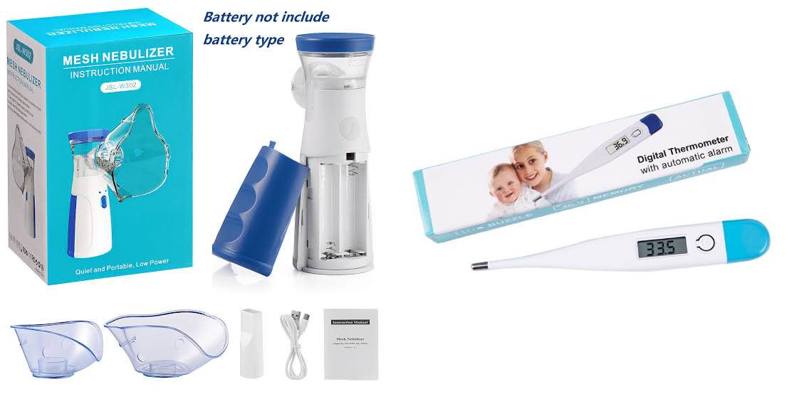 New Portable Mesh Nebulizer and Digital Thermometer Combo pack