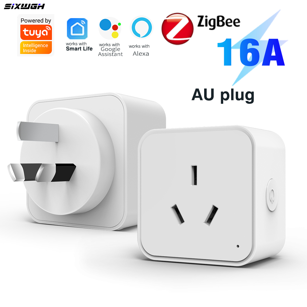 Tuya Zigbee3.0 AU Standard Smart Plug Timer Socket with Energy Monitoring Support Smart Life App, Works with Alexa &