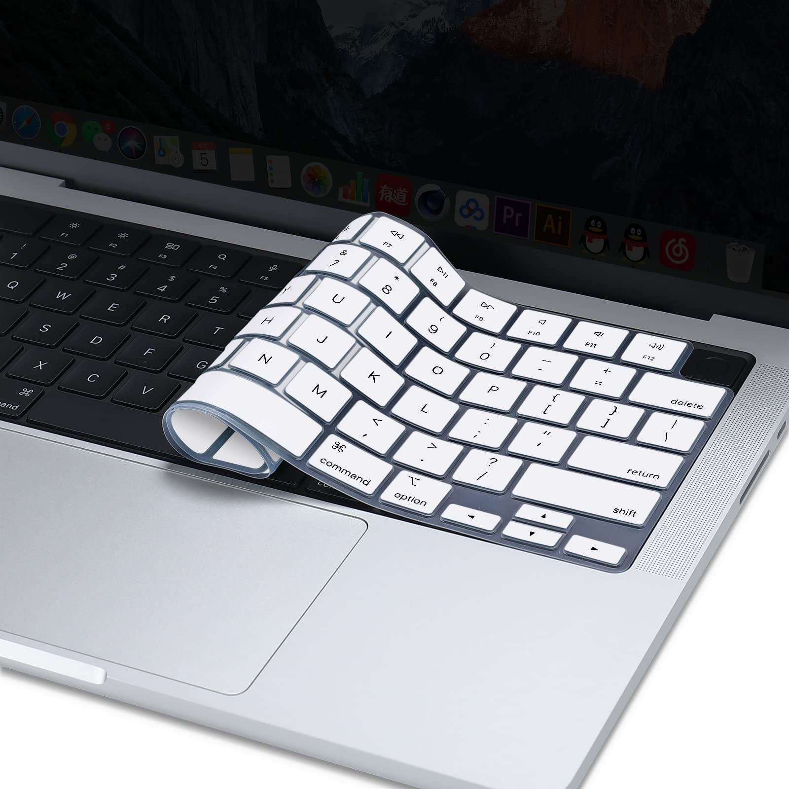Keyboard Cover Skin for MacBook Air & Pro M3 M2 M1 15.3"14"13.6" 16 A3113 A3114 A2941 A2681 A2992 A2991 A2918 A2779 A2780 A2442