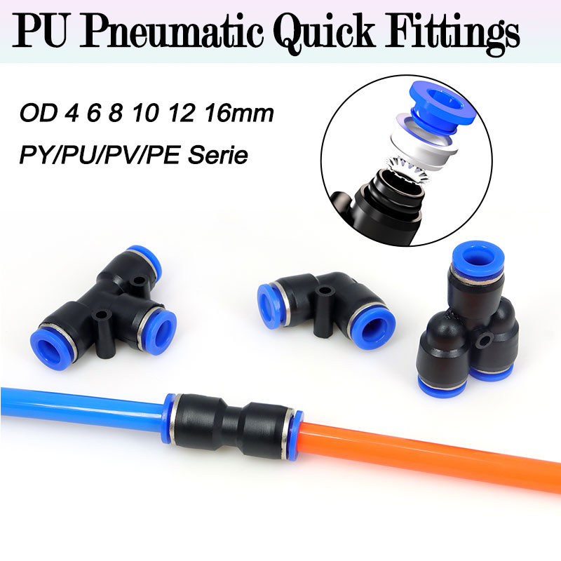 5 Pcs Pneumatic Connector Quick Plug Plastic Plug Pipe Plug PPF 4mm 6mm 8mm 10mm 12mm 14mm 16MM Air Hose Sealing Connector