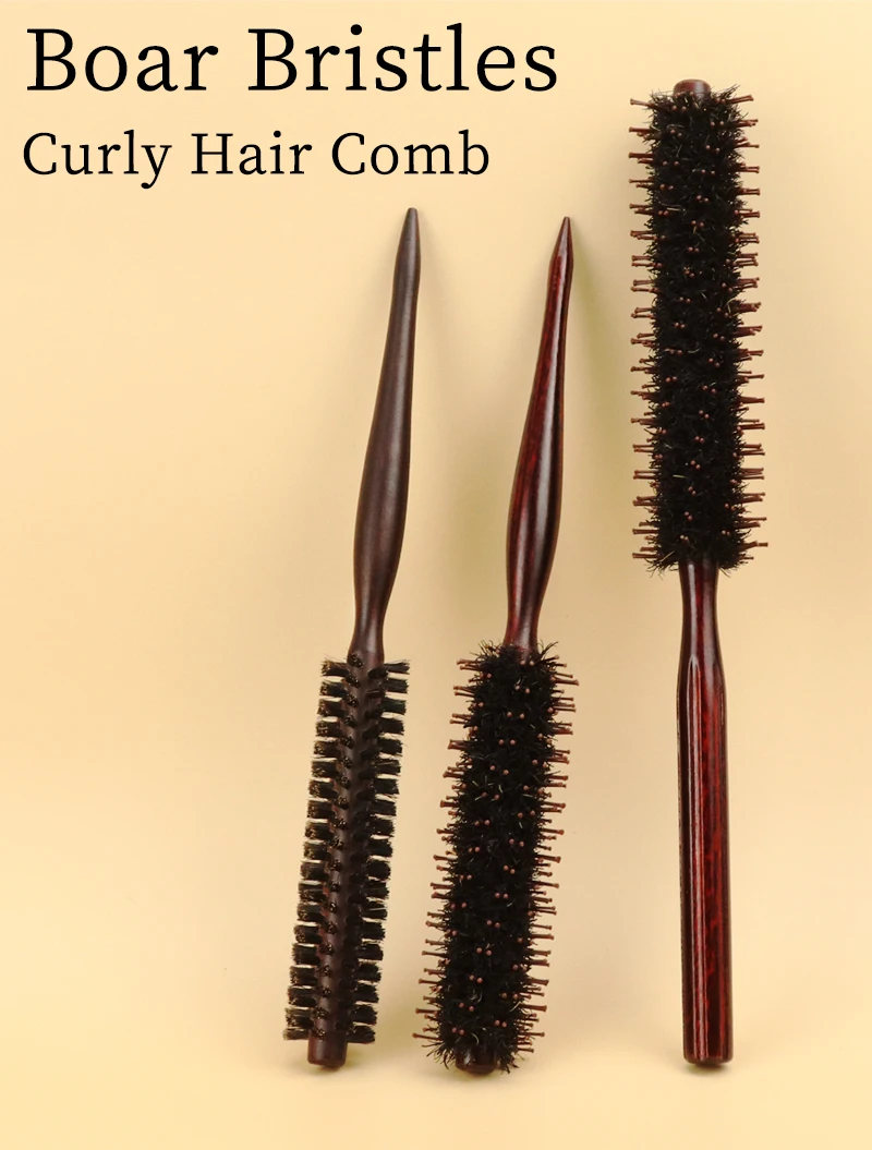 1pc professional anti-static curly hair comb bristle curling brush hair styling hair curling comb Special for real hair