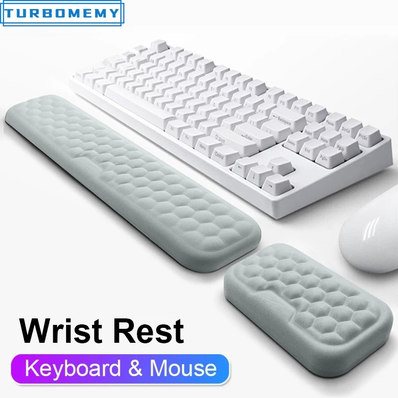 The New Mouse & Keyboard Wrist Protection Rest Pad With Massage Texture For PC Gaming Laptop Keyboard Mouse Memory Cotton Rest