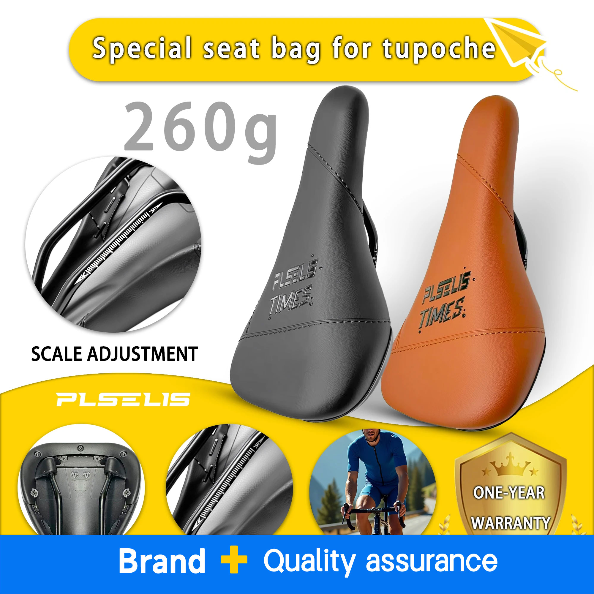 PLSELIS Mountain Bike Seat Bag Soft Comfortable Slope Bike Accessories Lightweight 260g Riding Equipment