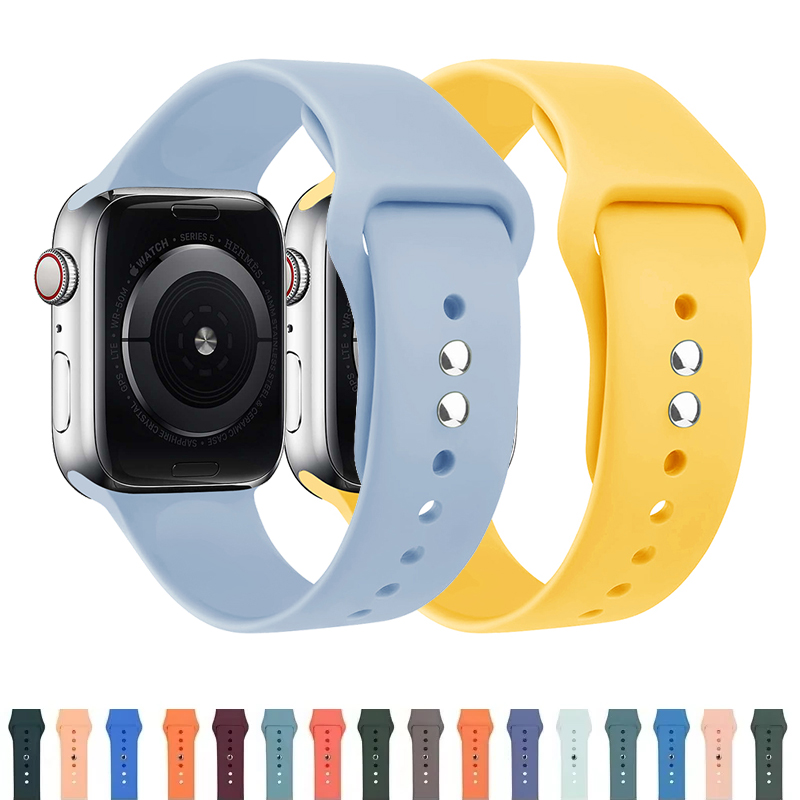 Original Strap For Apple Watch Band 44mm 41-45 38-40mm 42-46 MM Silicone Bracelet iwatch series 10 6 3 8 9 7 4 5 SE Ultra 2 49mm