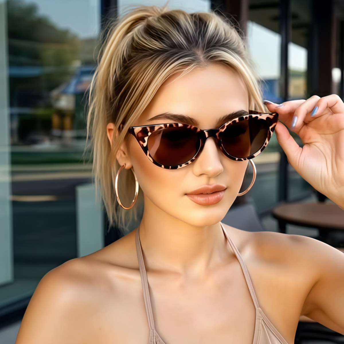 1pc European and American retro men's and women's fashionable sunglasses trend versatile summer sun shading and UV protection fr