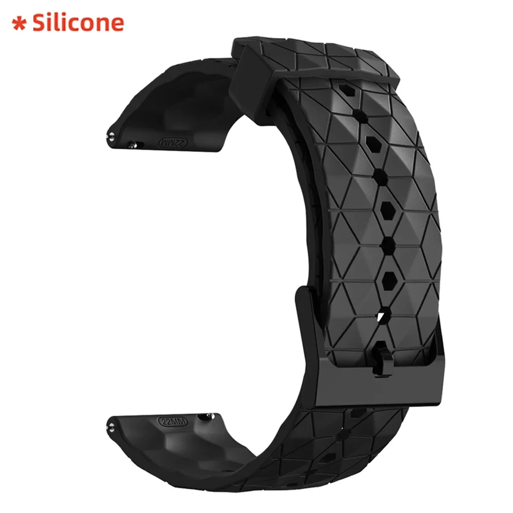 Universal 22mm/20mm Different Black Silicone Watchband for Samsung Galaxy Watch Series Waterproof Silicone Sports Watchband