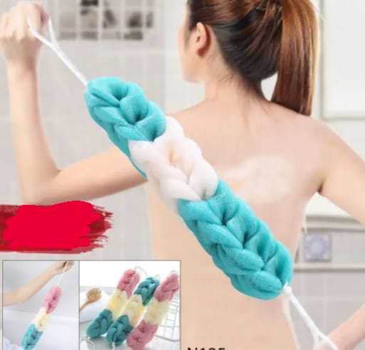 2 in 1 Bath Belt Back Bath jali Scrubber Sponge Strip(Colour May Vary) - 1 Piece
