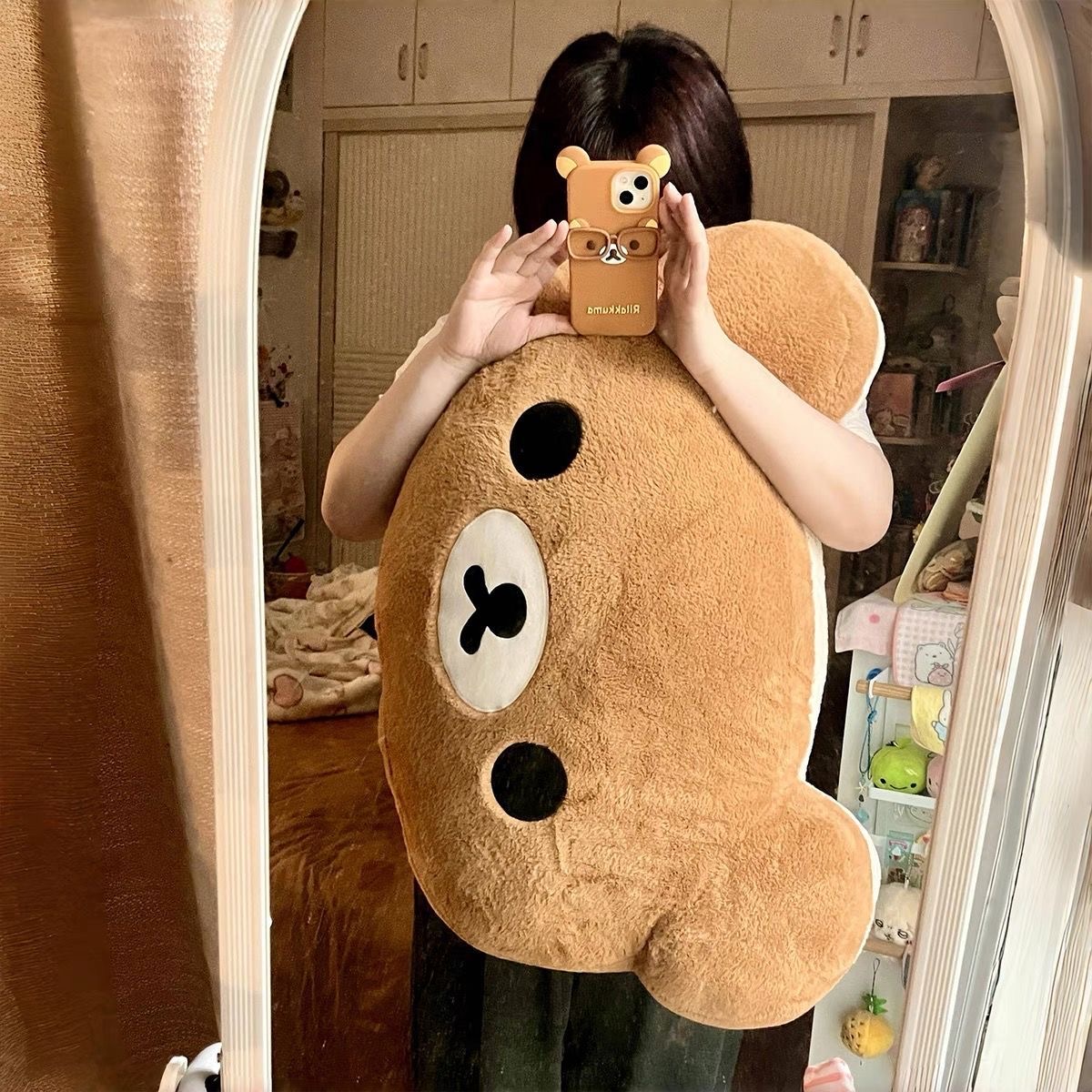 Cute Rilakkuma Plush Warm Hand Pillow Cartoon Bear Soft Stuffed Toy Peluche Cushion Birthday